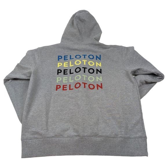Peloton Hoodie Womens Large Gray Full Zip Pockets‎ Hooded Sweatshirt - Picture 1 of 15